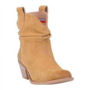DINGO Dark Tan Jackpot Western Slouch Bootie
